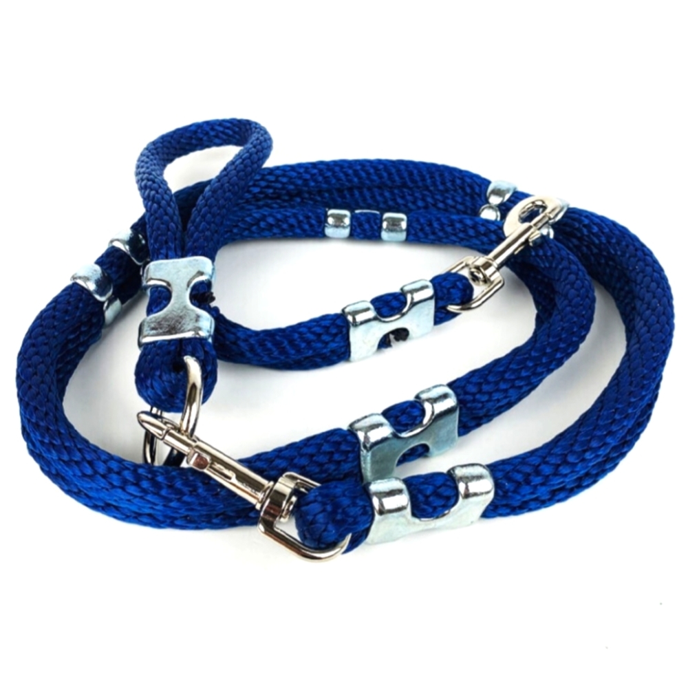 NWOT Wild Double Rope Dog Leash heavy duty 6' Blue multi handle Hiking